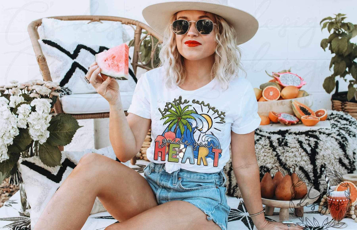 Let the currents guide your heart 27195 DTF transfer