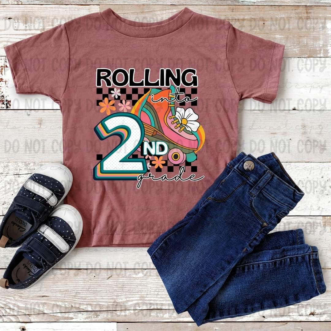 Rolling into 2nd grade (REVEL) 37271 DTF transfer