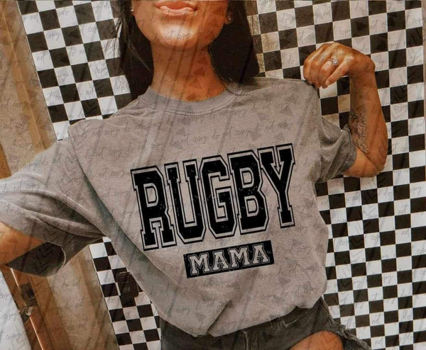 Rugby mama black varsity 27236 DTF transfer