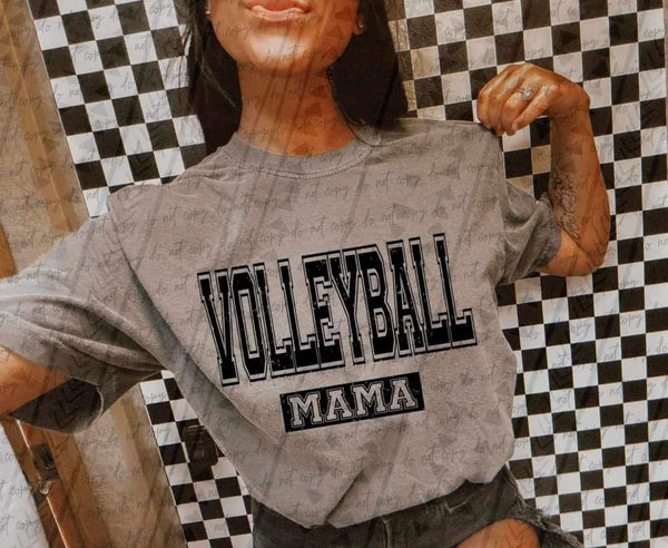 Volleyball mama black varsity 27235 DTF transfer