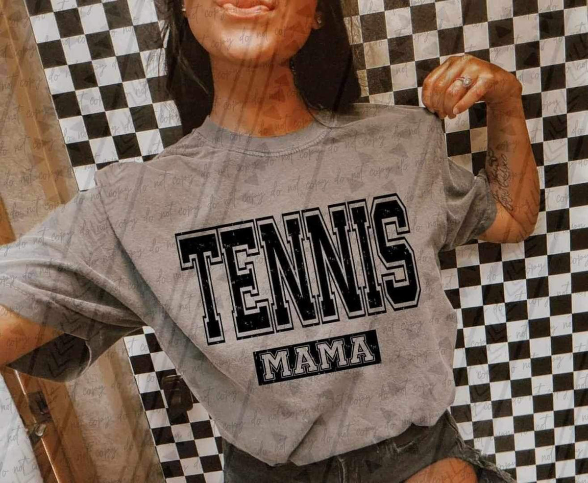 Tennis mama black varsity 27233 DTF transfer