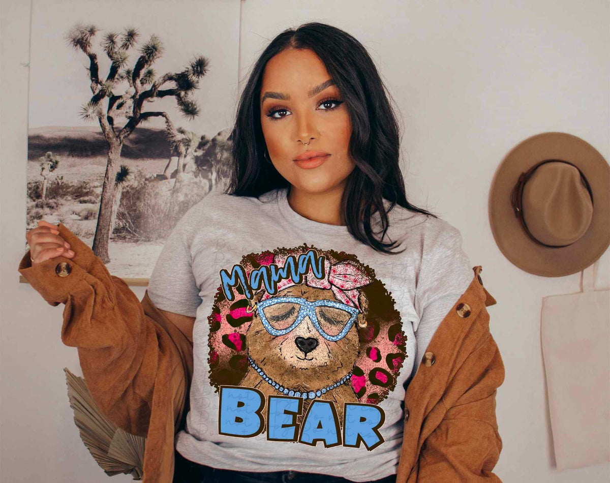 Mama bear circle with bear 17602 DTF TRANSFER