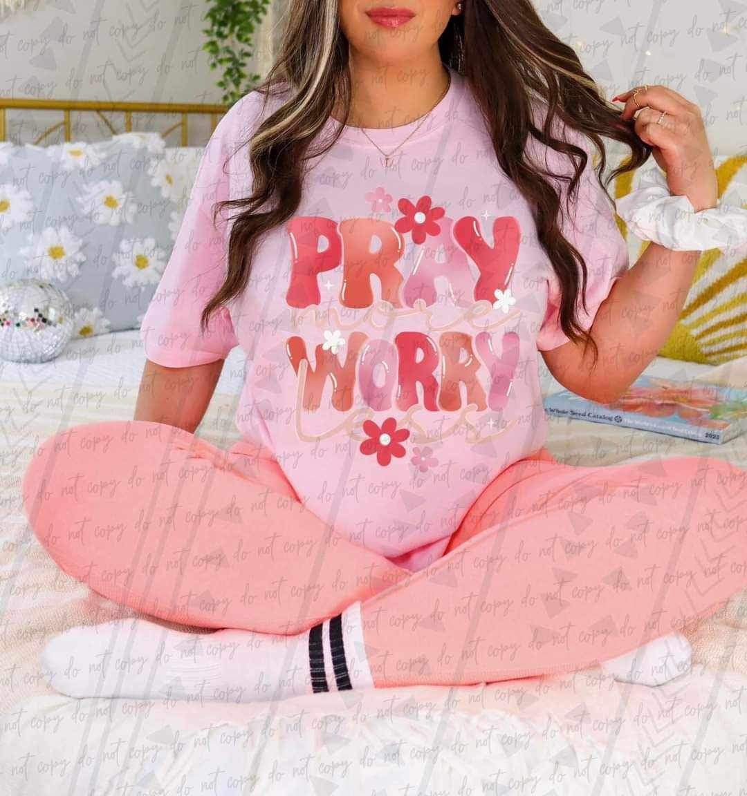Pray more worry less glossy 27211 DTF transfer