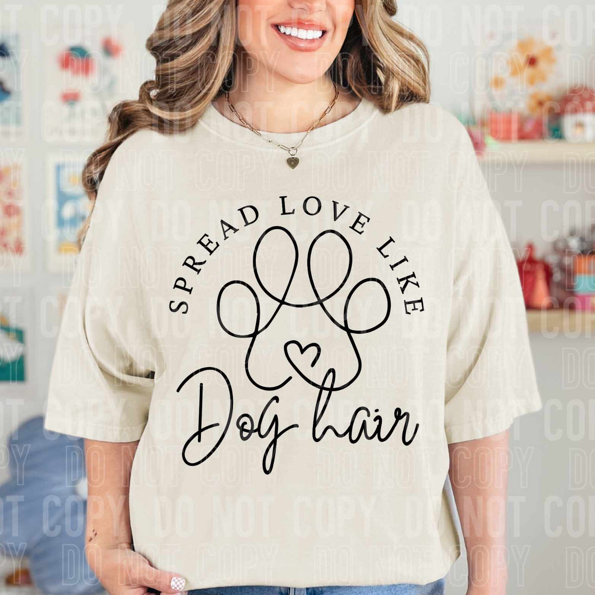 Spread love like dog hair BLACK (SBB) 37294 DTF transfer