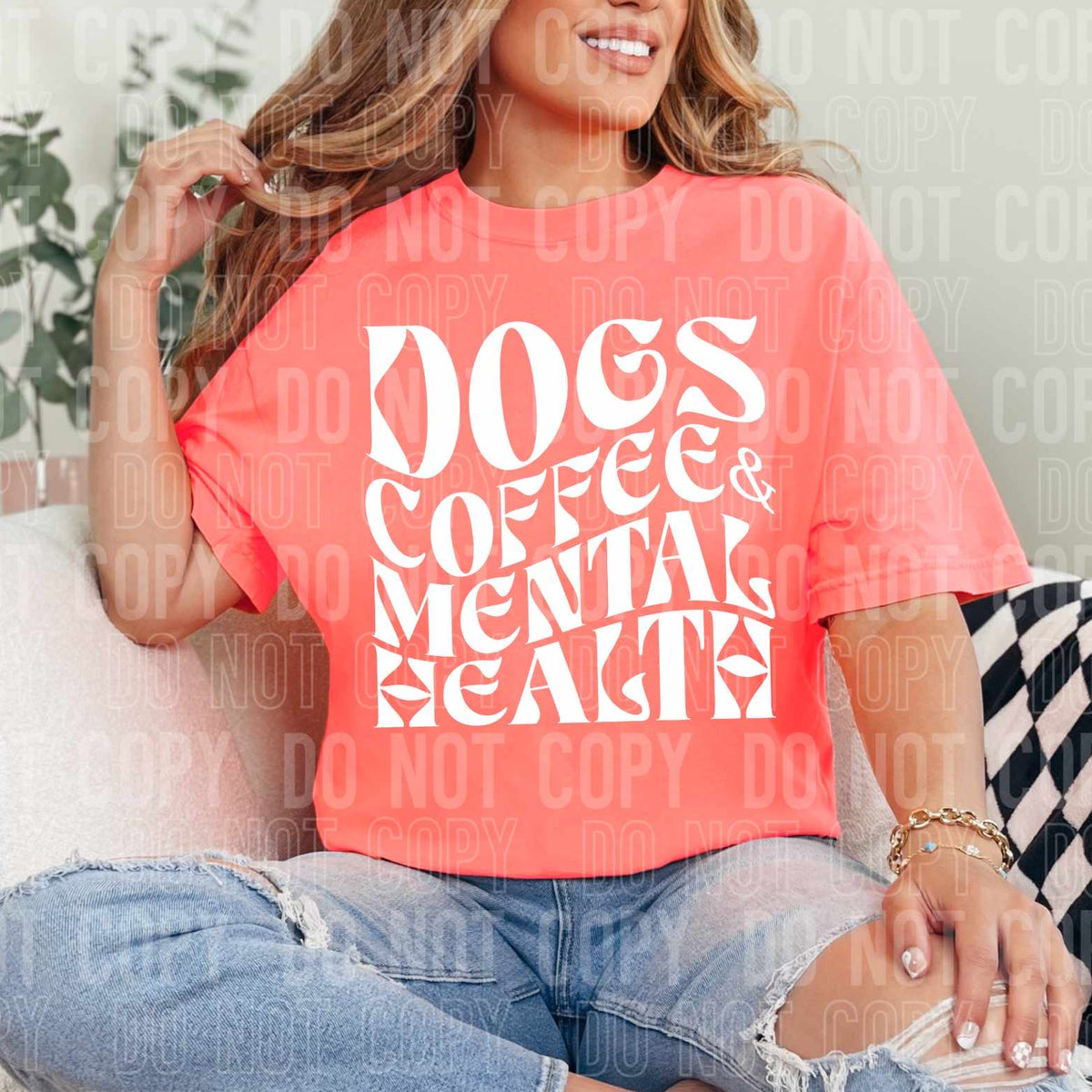 Dogs coffee & mental health WHITE (SBB) 37286 DTF transfer