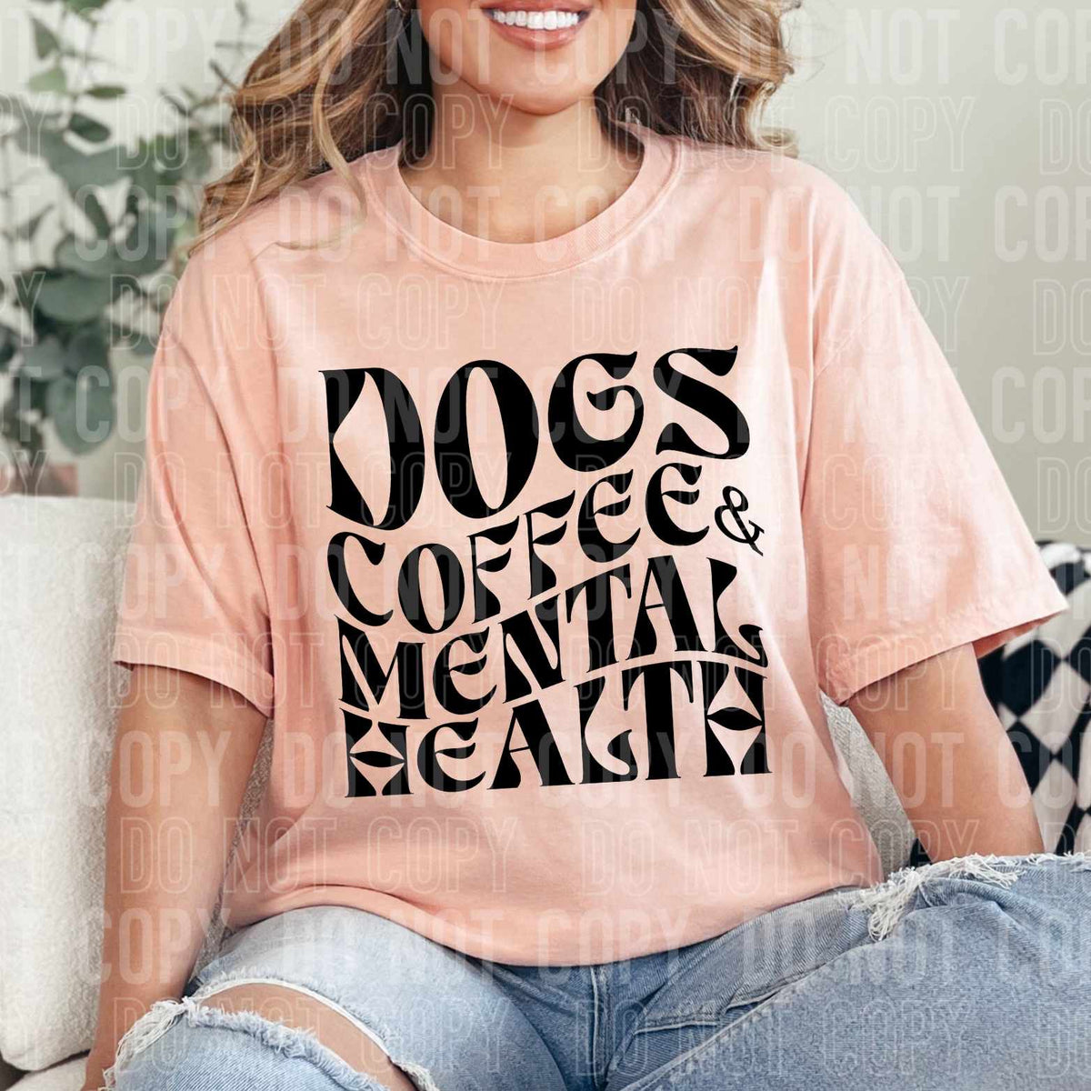Dogs coffee & mental health BLACK (SBB) 37285 DTF transfer