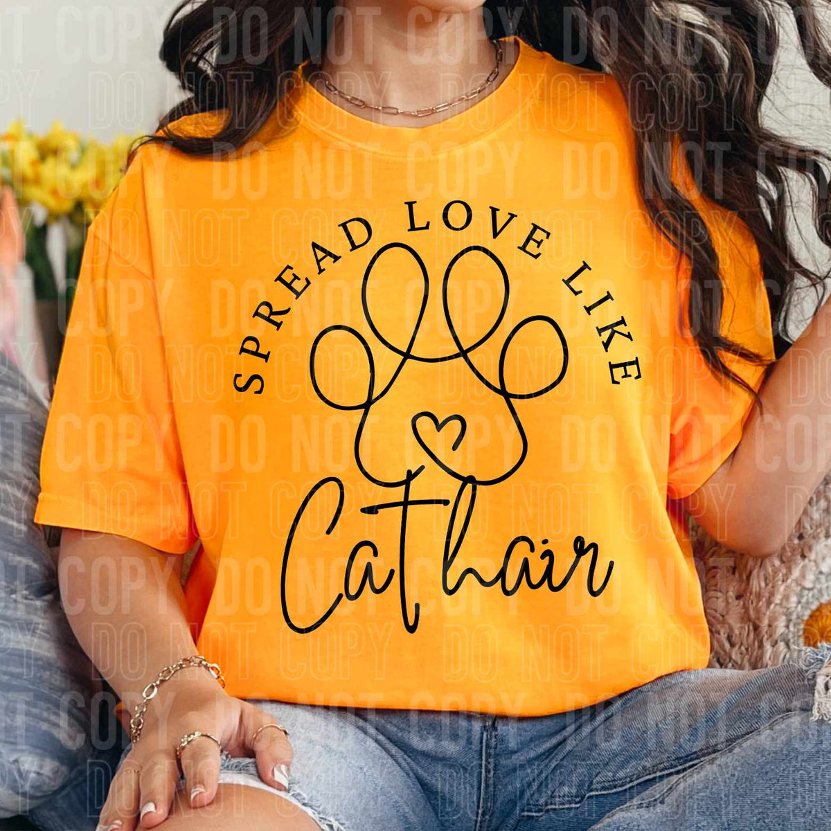 Spread love like cat hair BLACK (SBB) 37292 DTF transfer