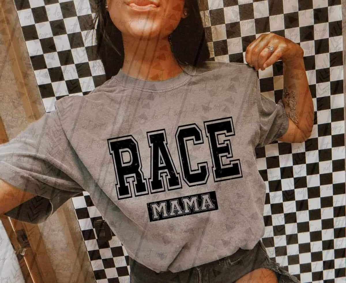Race mama black varsity 27224 DTF transfer