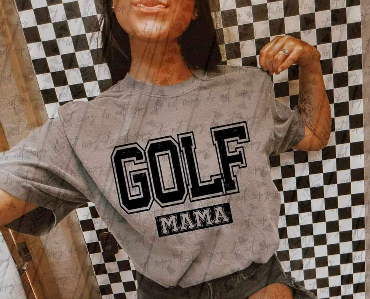 Golf mama black varsity 27223 DTF transfer