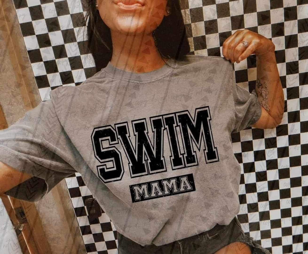 Swim mama black varsity 27221 DTF transfer