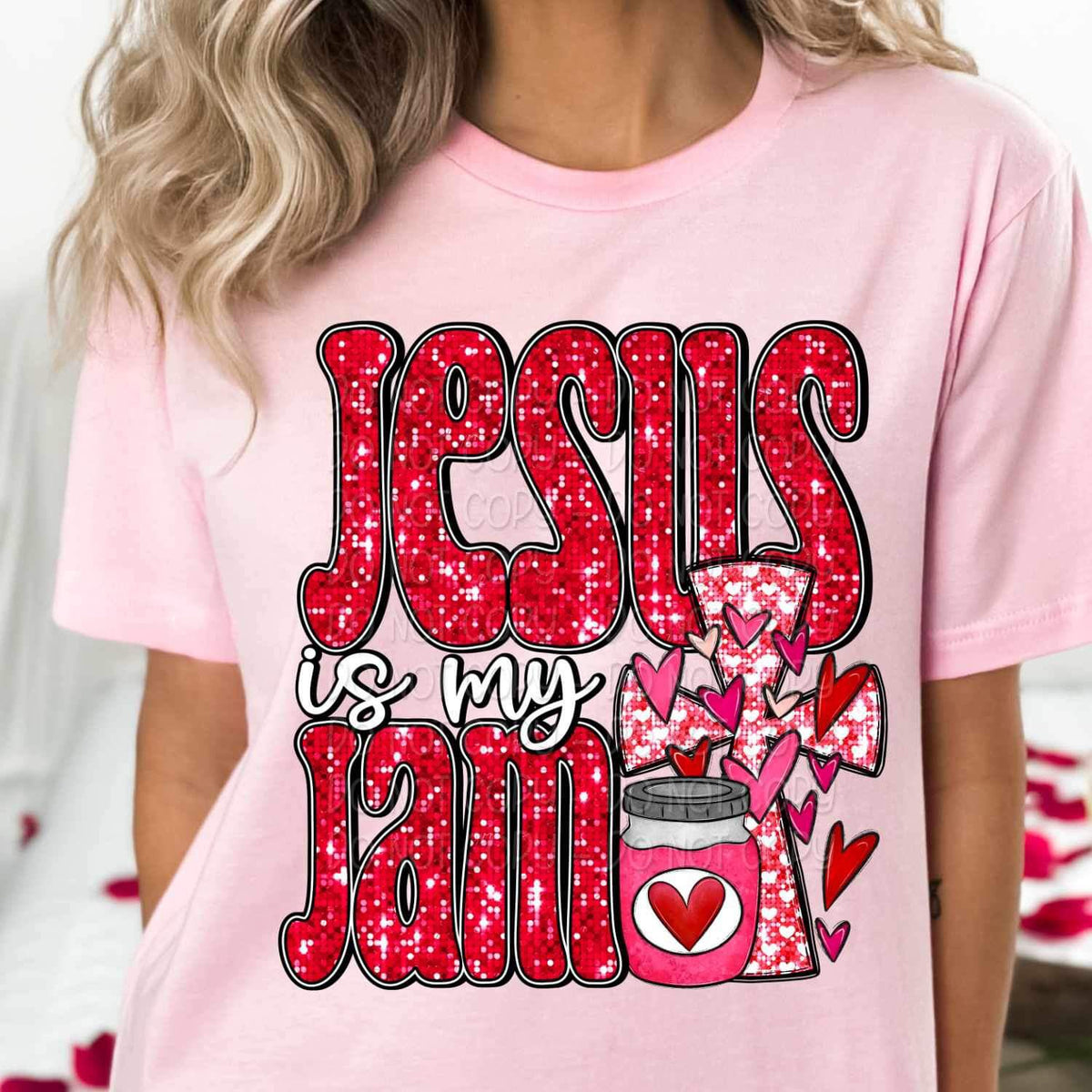 Jesus is my jam jar and cross 17591 DTF TRANSFER