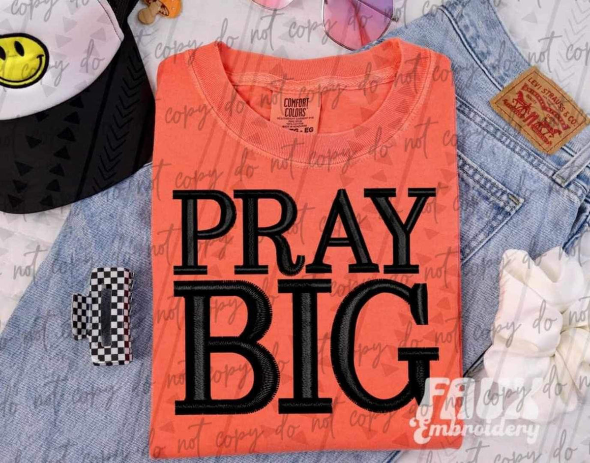 Pray big black embroidery 27244 DTF transfer