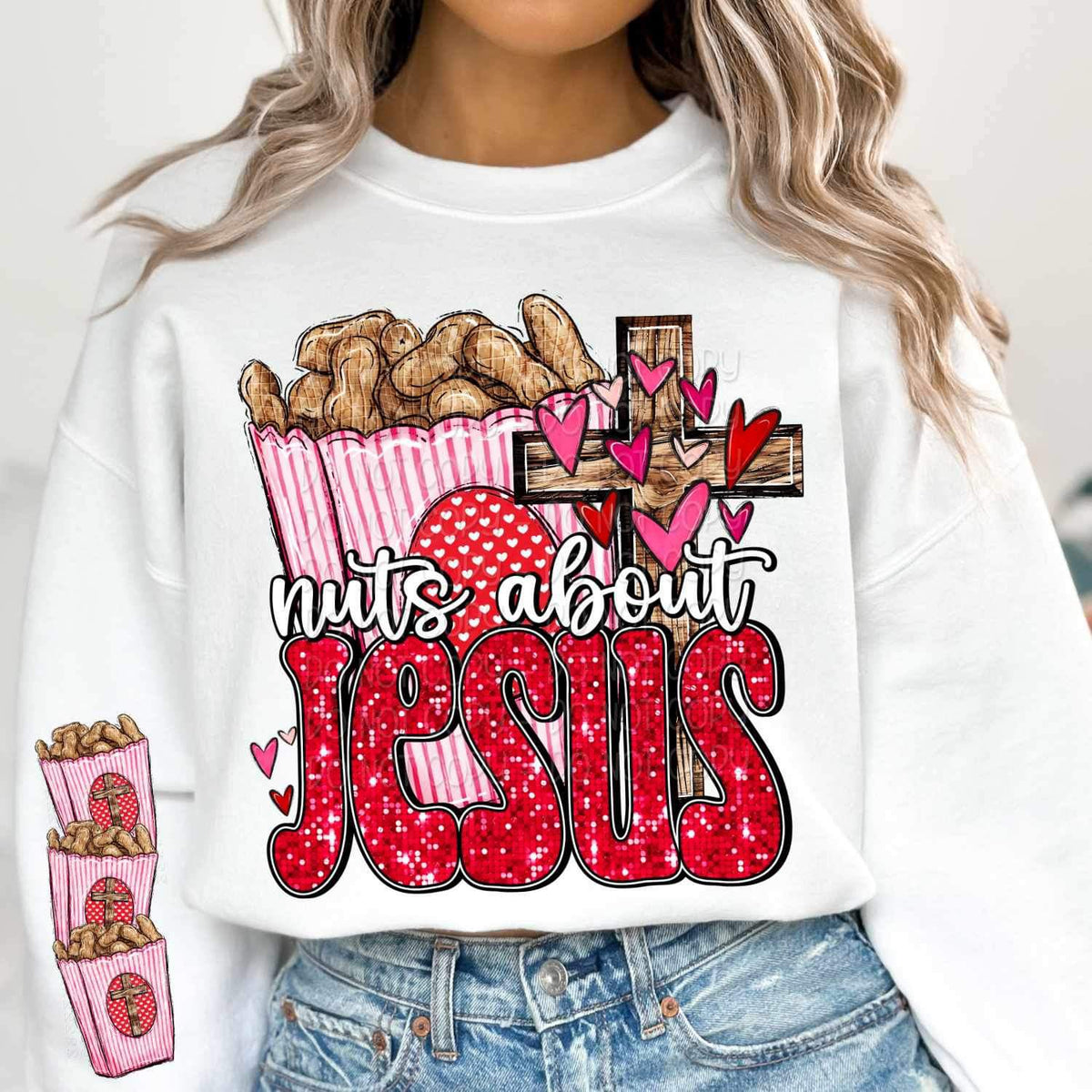 bag of peanuts with cross SLEEVE 17586 DTF TRANSFER