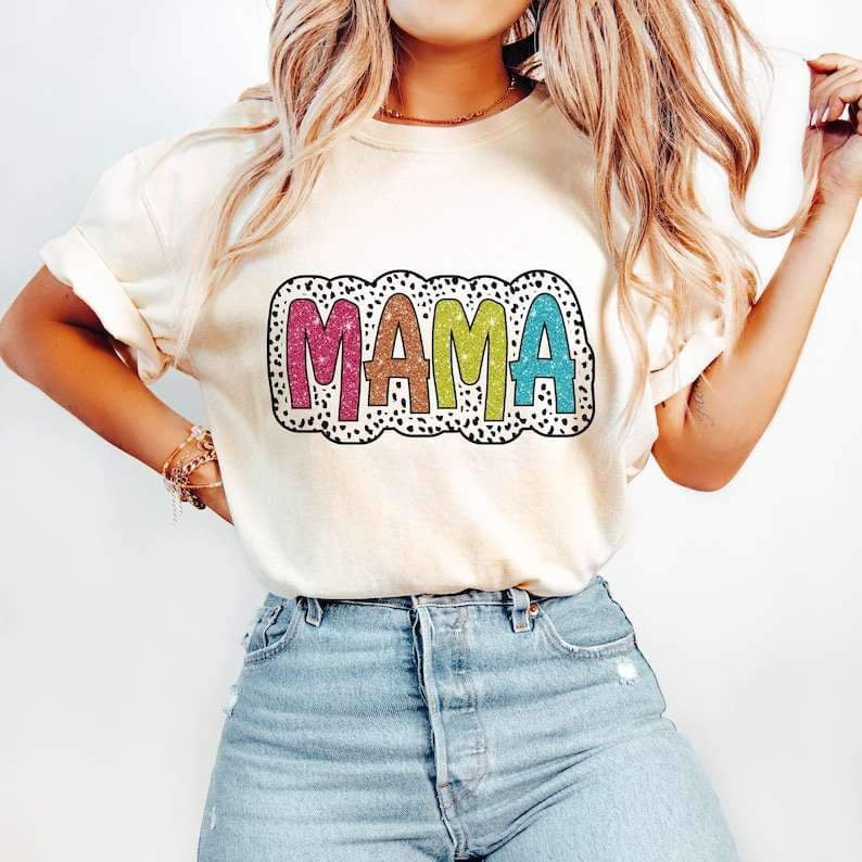 mama colorful glitter 27255 DTF transfer