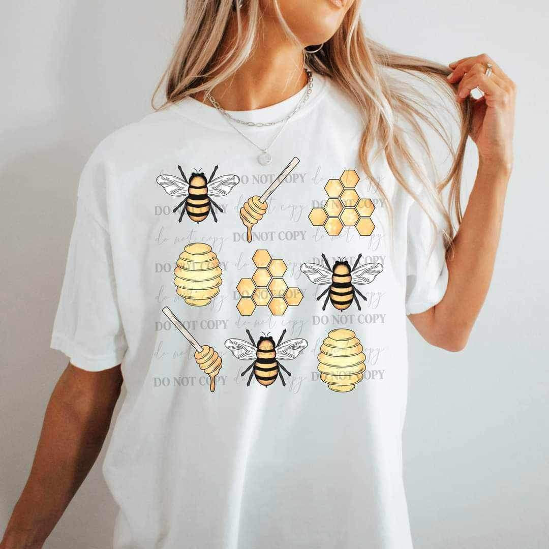 Bee items collage CSC 17697 DTF TRANSFER