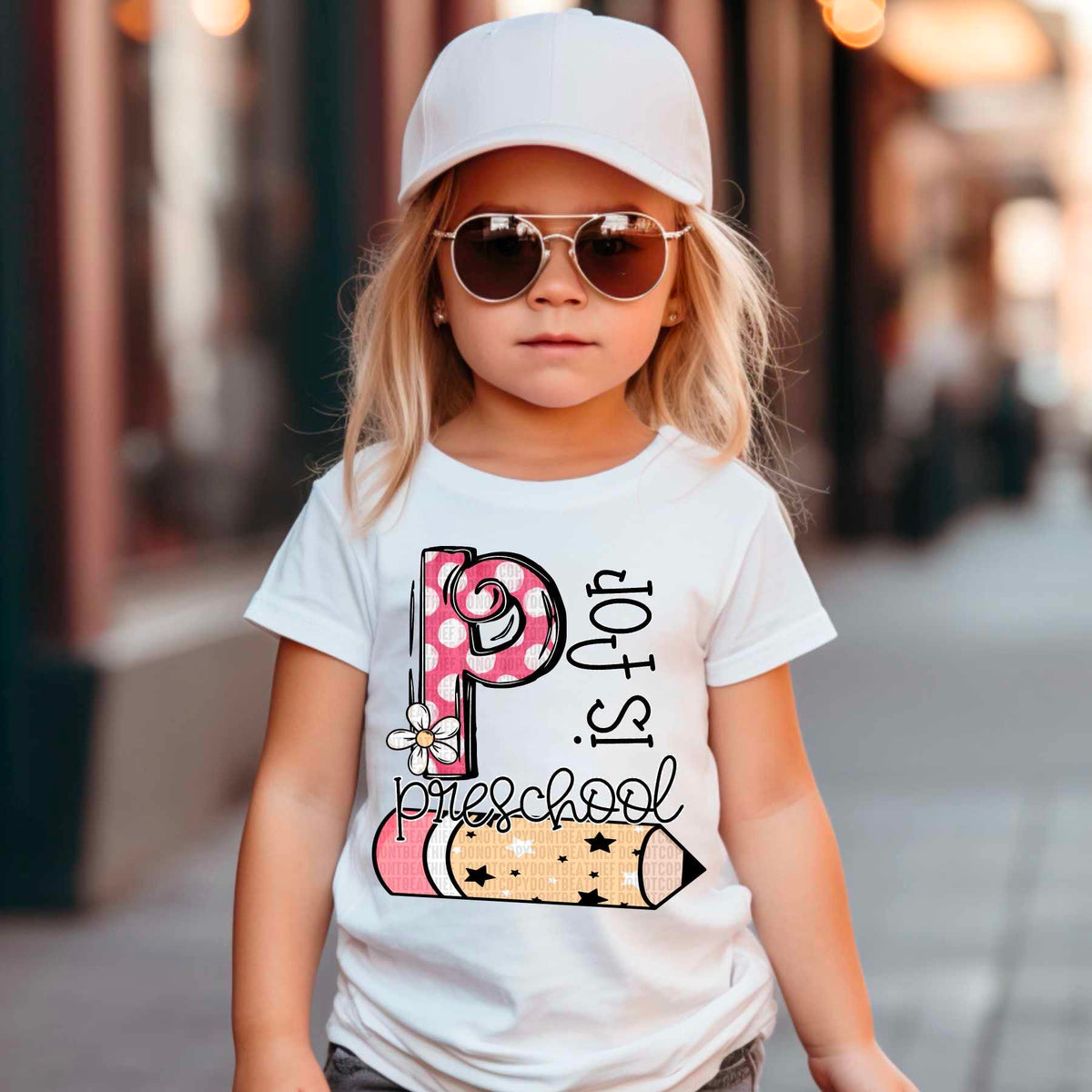 P is for preschool GIRL 37359 DTF transfer