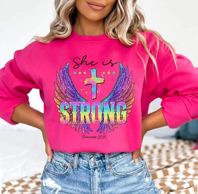 She is strong wings 27289 DTF transfer