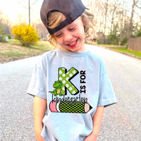 K is for kindergarten BOY 37357 DTF transfer