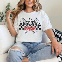 Baseball mama checkered with bats 27258 DTF transfer