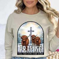 Praying till the cows come home shaggy cows and cross 17716 DTF TRANSFER