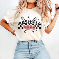 Baseball mama checkered with bats 27258 DTF transfer