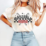 Baseball mama checkered with bats 27258 DTF transfer