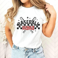 Baseball mama checkered with bats 27258 DTF transfer