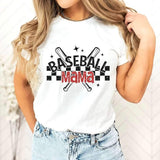 Baseball mama checkered with bats 27258 DTF transfer