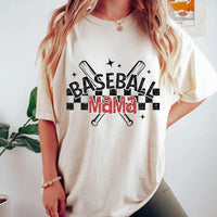 Baseball mama checkered with bats 27258 DTF transfer