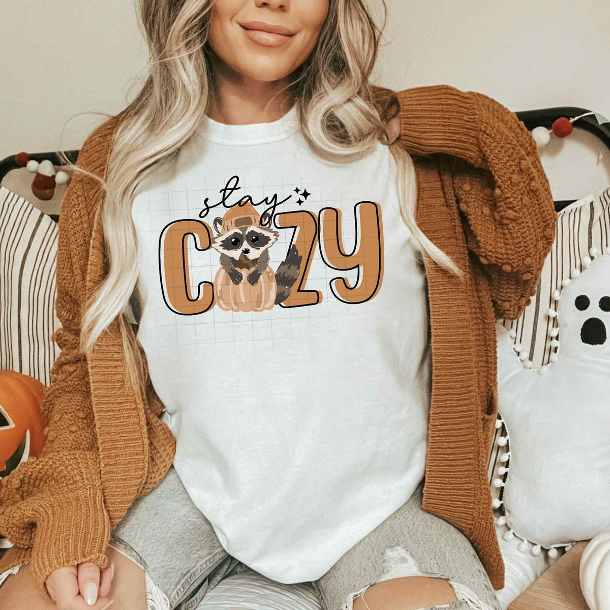 Stay Cozy Raccoon CSC DTF transfer