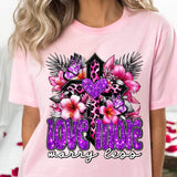 Love more worry less pink leopard cross 17714 DTF TRANSFER