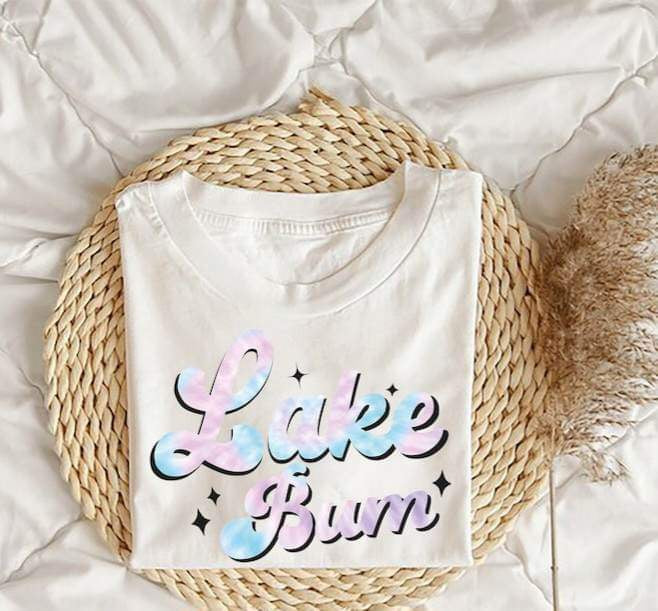 Lake vibes pastel tie dye 27285 DTF transfer