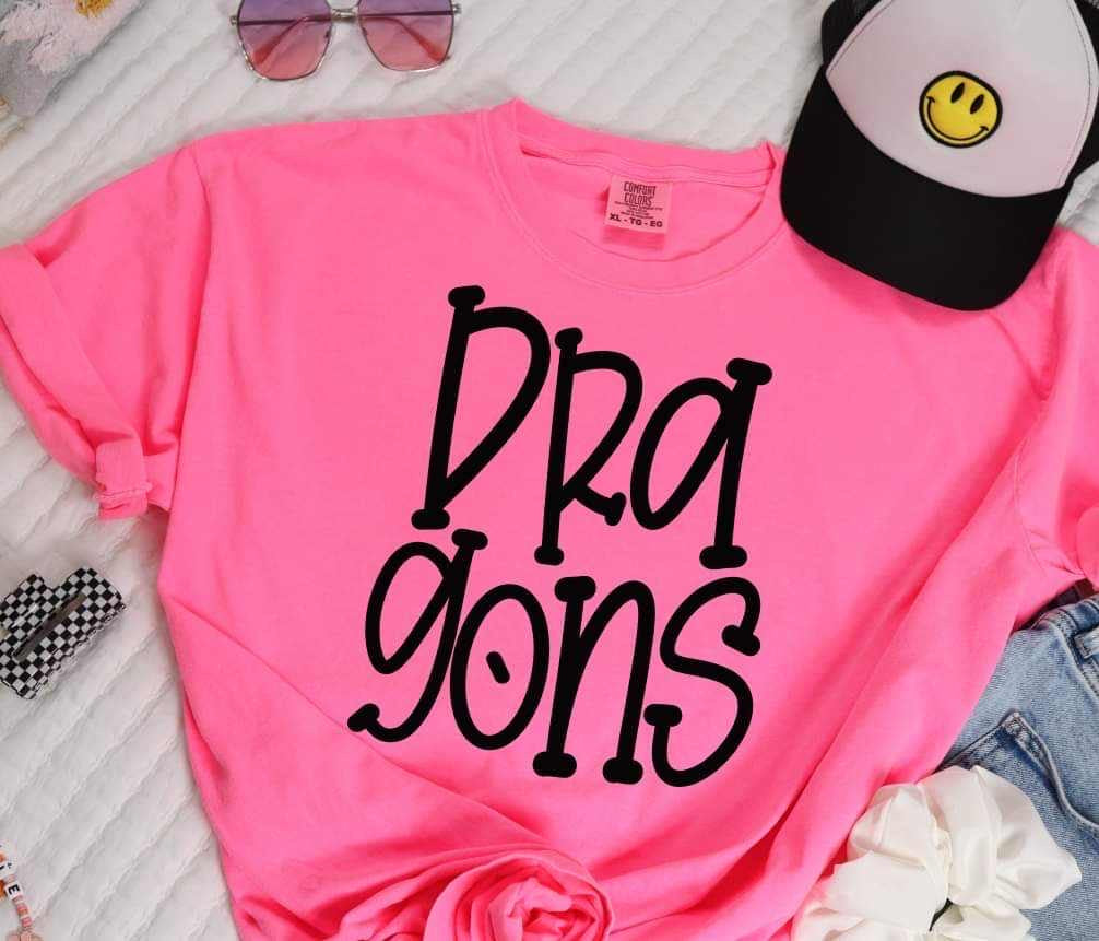 Dragons black font (S&G) 37377 DTF transfer