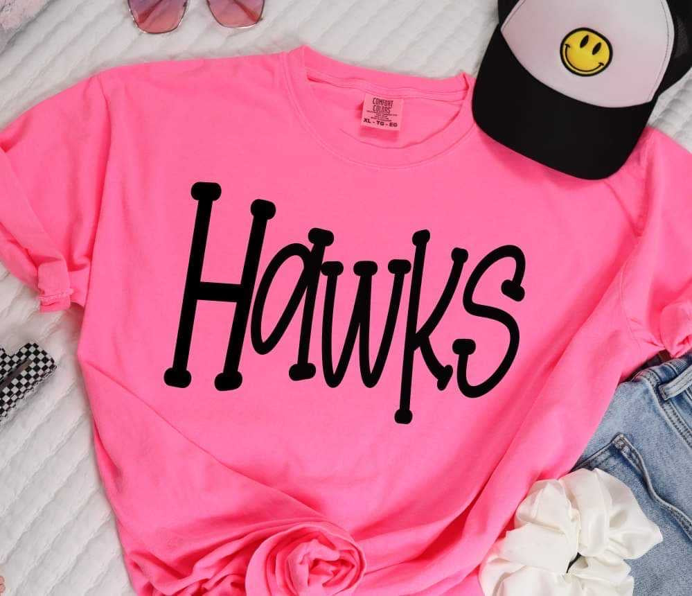 Hawks black font (S&G) 37373 DTF transfer
