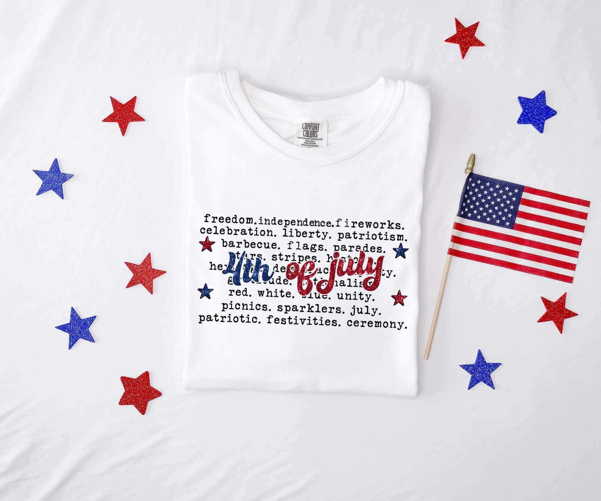 4th of july words 27268 DTF transfer