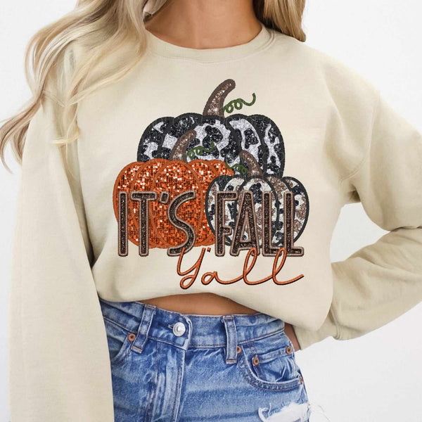 It’s fall yall sequin pumpkins 37404 DTF transfer