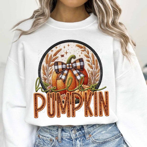 Hello pumpkin embroidery 37403 DTF transfer