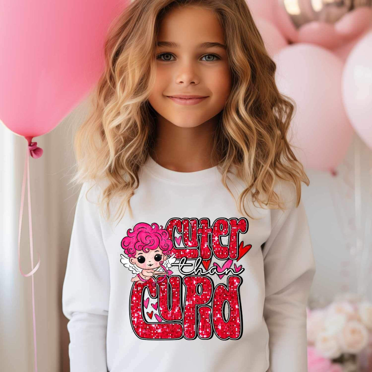 Cuter than cupid red sequin 17736 DTF TRANSFER