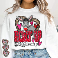 donkey in leopard heart SLEEVE 17738 DTF TRANSFER