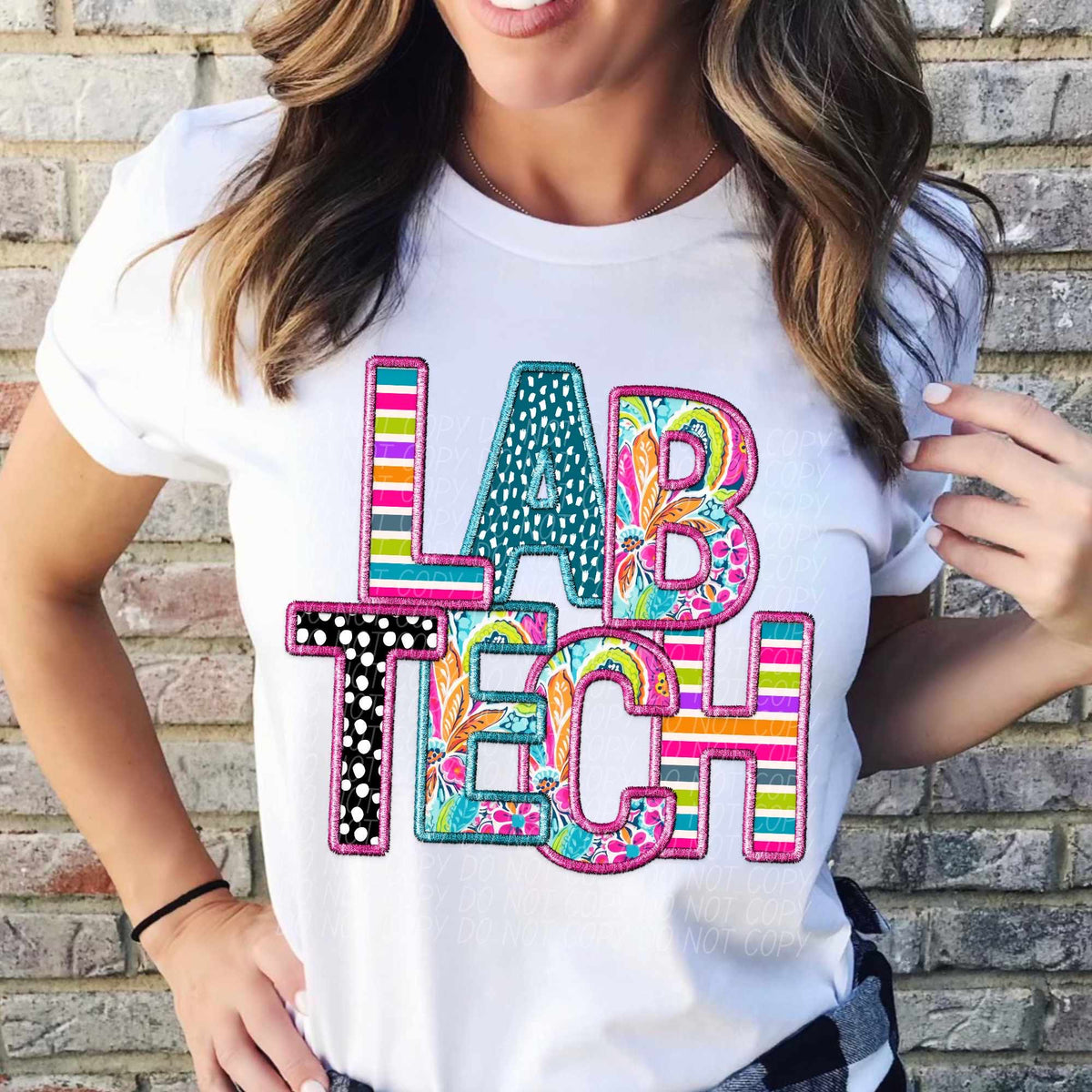 Lab tech blue A colorful patterns (CITY) 37468 DTF transfer