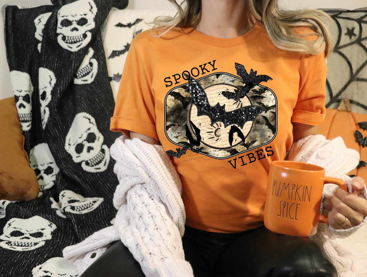 Spooky vibes bats (CITY) 37562 DTF transfer