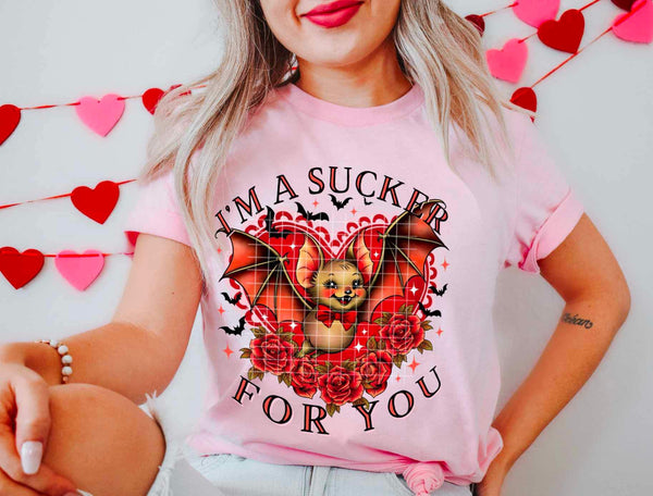 Im a sucker for you bat and roses 17775 DTF TRANSFERr