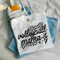 Volleyball mama checkered print (CSC) 27383 DTF transfer