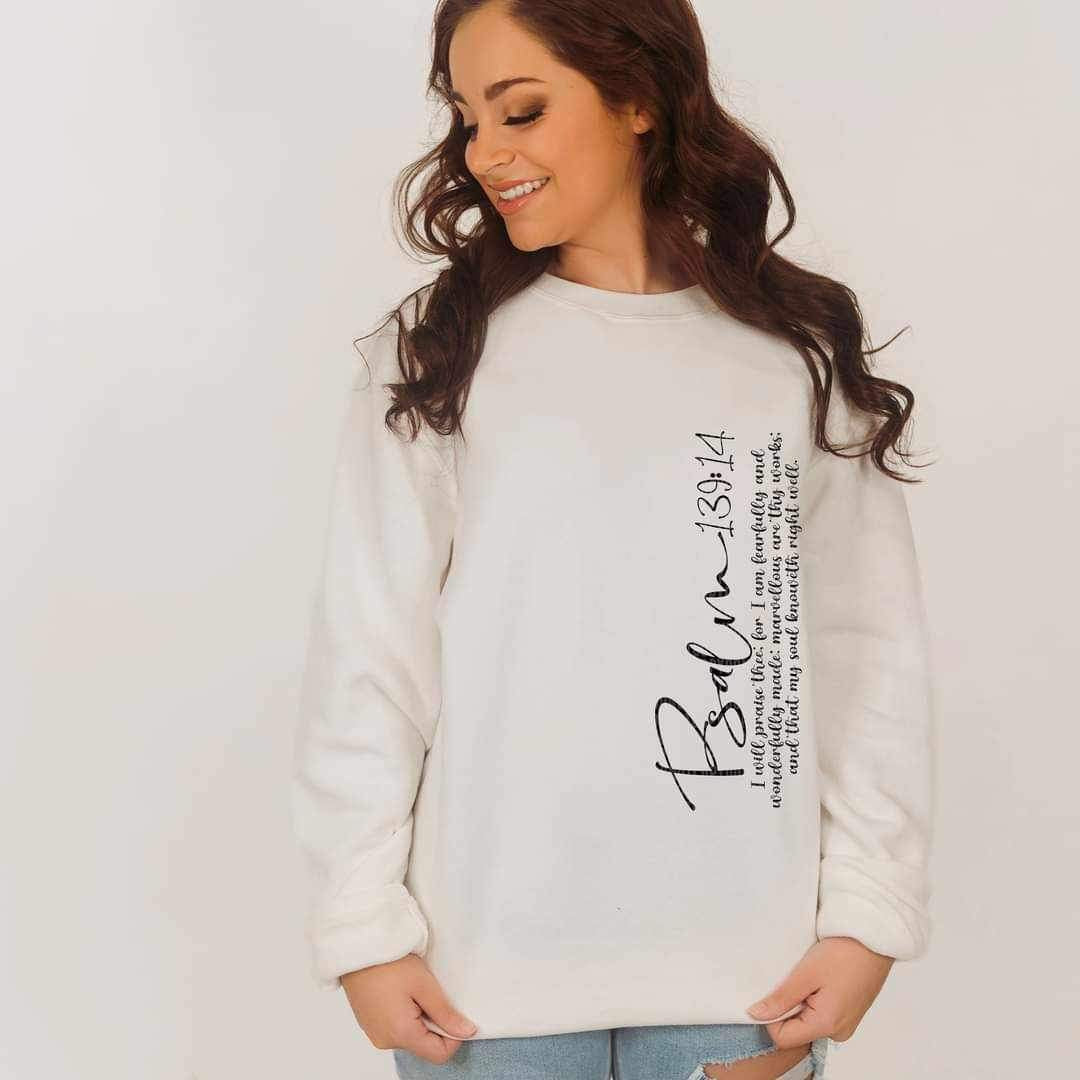 Psalm 139:14 i will praise BLACK 17831 DTF TRANSFER