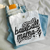 Baseball mama checkered print (CSC) 27380 DTF transfer