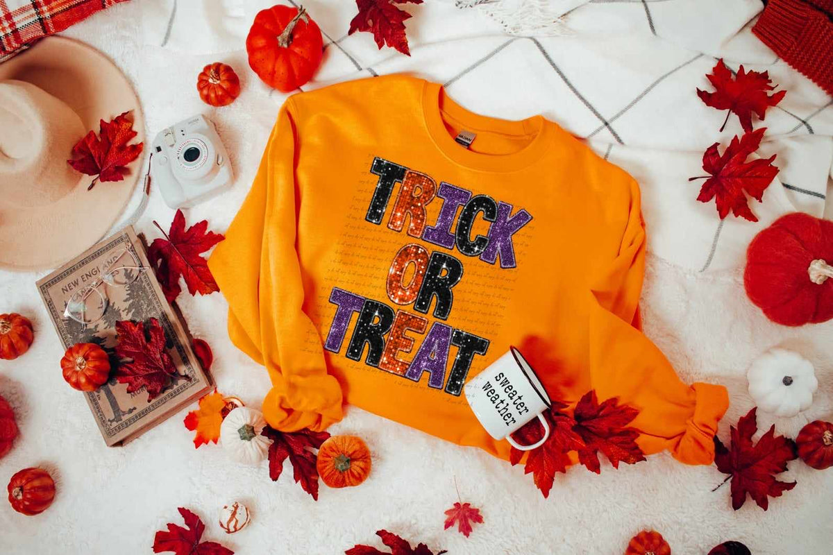 Trick or treat sequin (CITY) 37525 DTF transfer
