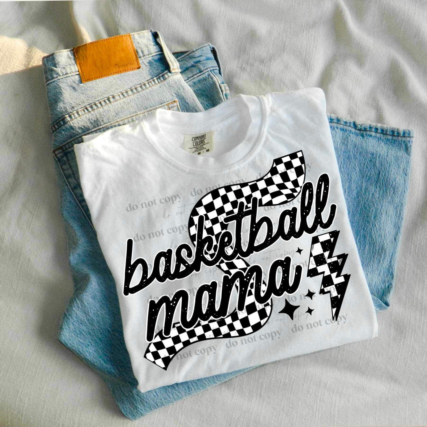 Basketball mama checkered print (CSC) 27378 DTF transfer