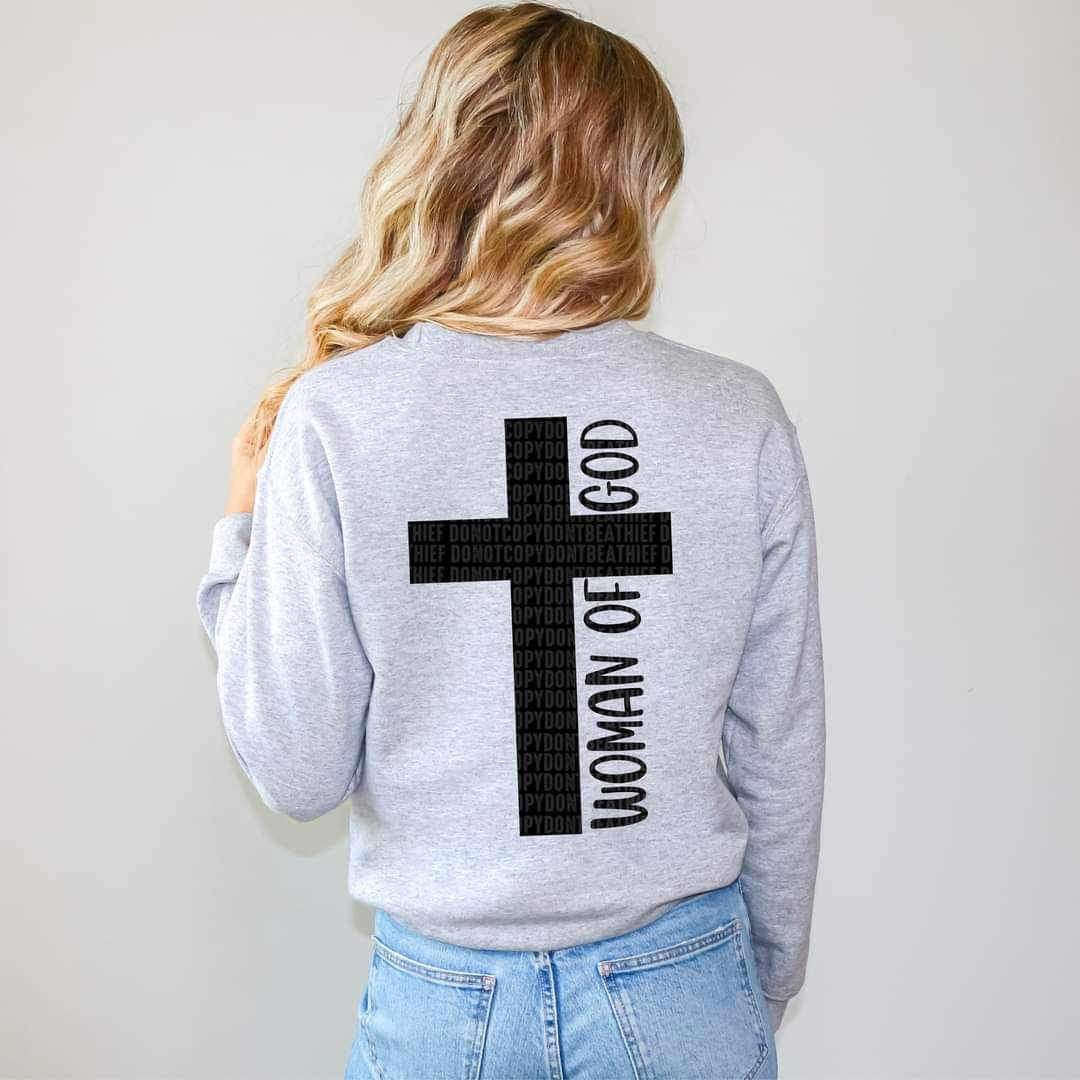 Woman of god BLACK with cross 17826 DTF TRANSFER
