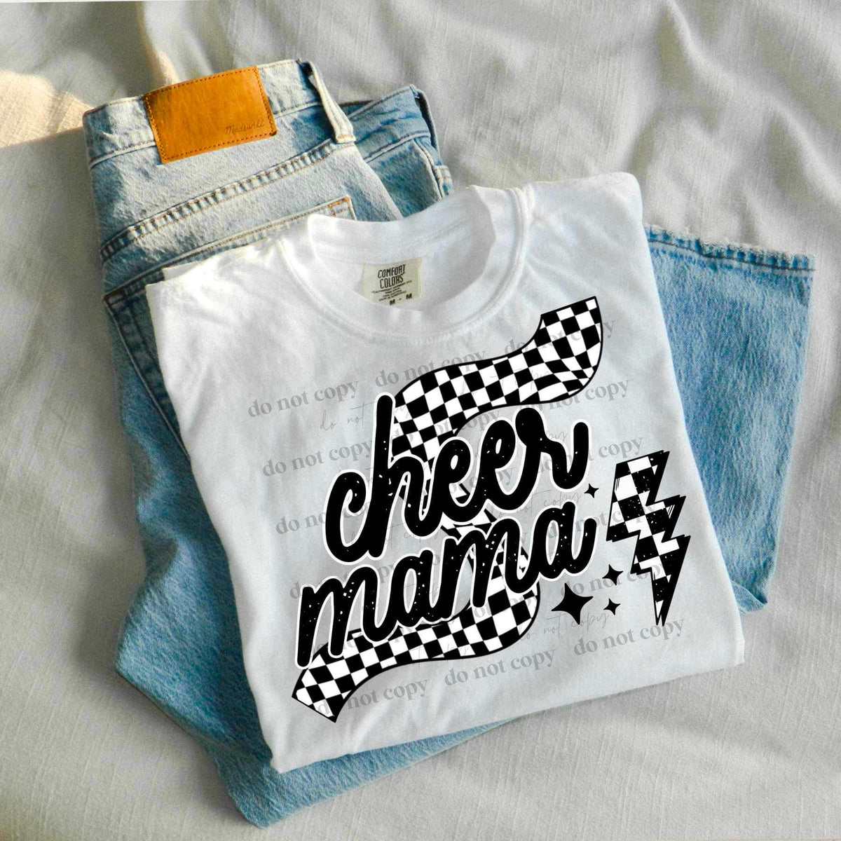 Cheer mama checkered print (CSC) 27374 DTF transfer