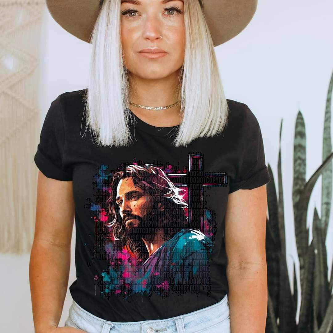 Jesus and cross 17824 DTF TRANSFER